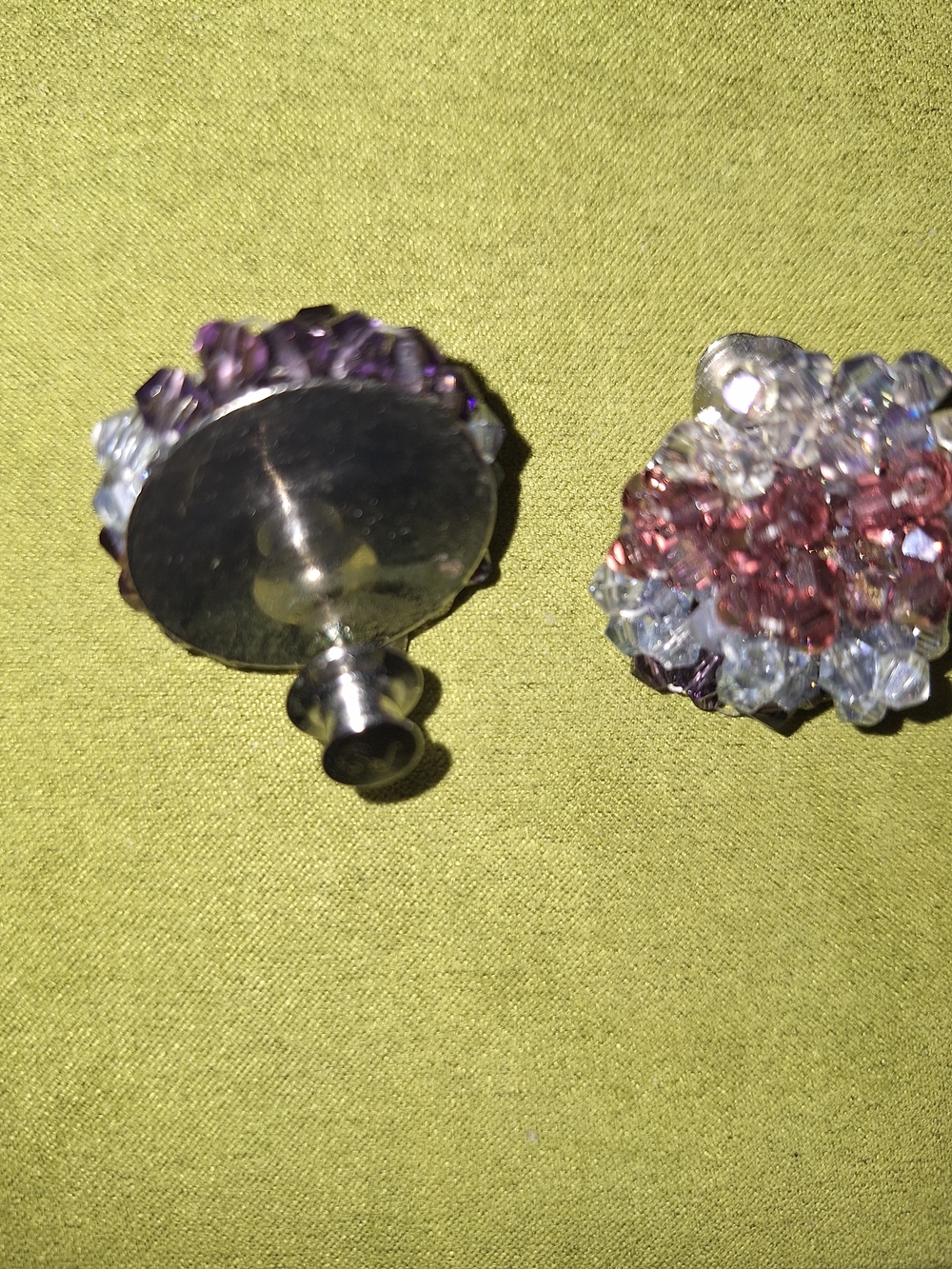 Sassy Jones Malia Sparkling Tri Color Cluster Stud Earrings - Women Jewelry - Picture 3 of 5